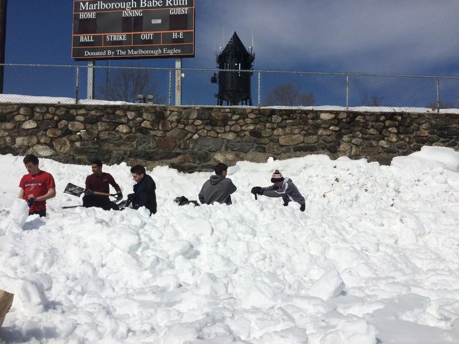 Spring was not in the air when baseball players dug out Stevens Field on March 9.