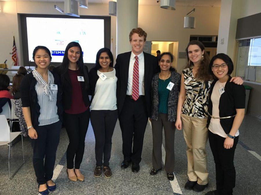 AMSA students and teacher Padmaja Bandaru met with Rep. Joseph Kennedy III in Boston.