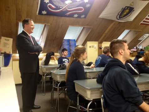 Former AMSA Executive Director Dr. Joseph McCleary observing a history class during his first year.
