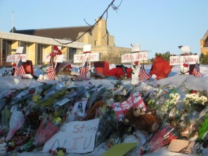 Schools are often the locations of horrific acts, which then become makeshift memorials sites.