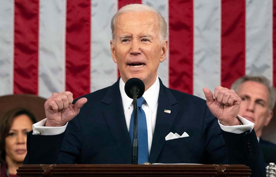 President+Joe+Biden+was+heckled+during+his+State+of+the+Union+address+last+month.