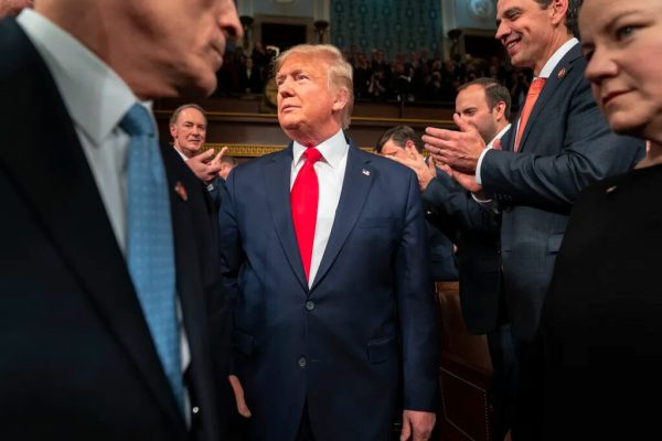 President Donald J. Trump arriving for his State of the Union address last month.